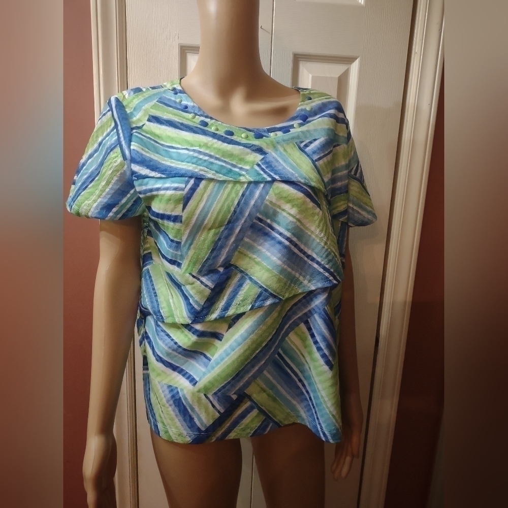 Alfred Dunner petite size pl shirt sleeve Woman blouse shirt top